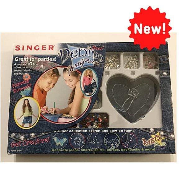 ⭐ NEW ⭐ Singer Decorate Your Denim Party  Pack: Iron & Sew On Denim Decorations - Picture 3 of 9